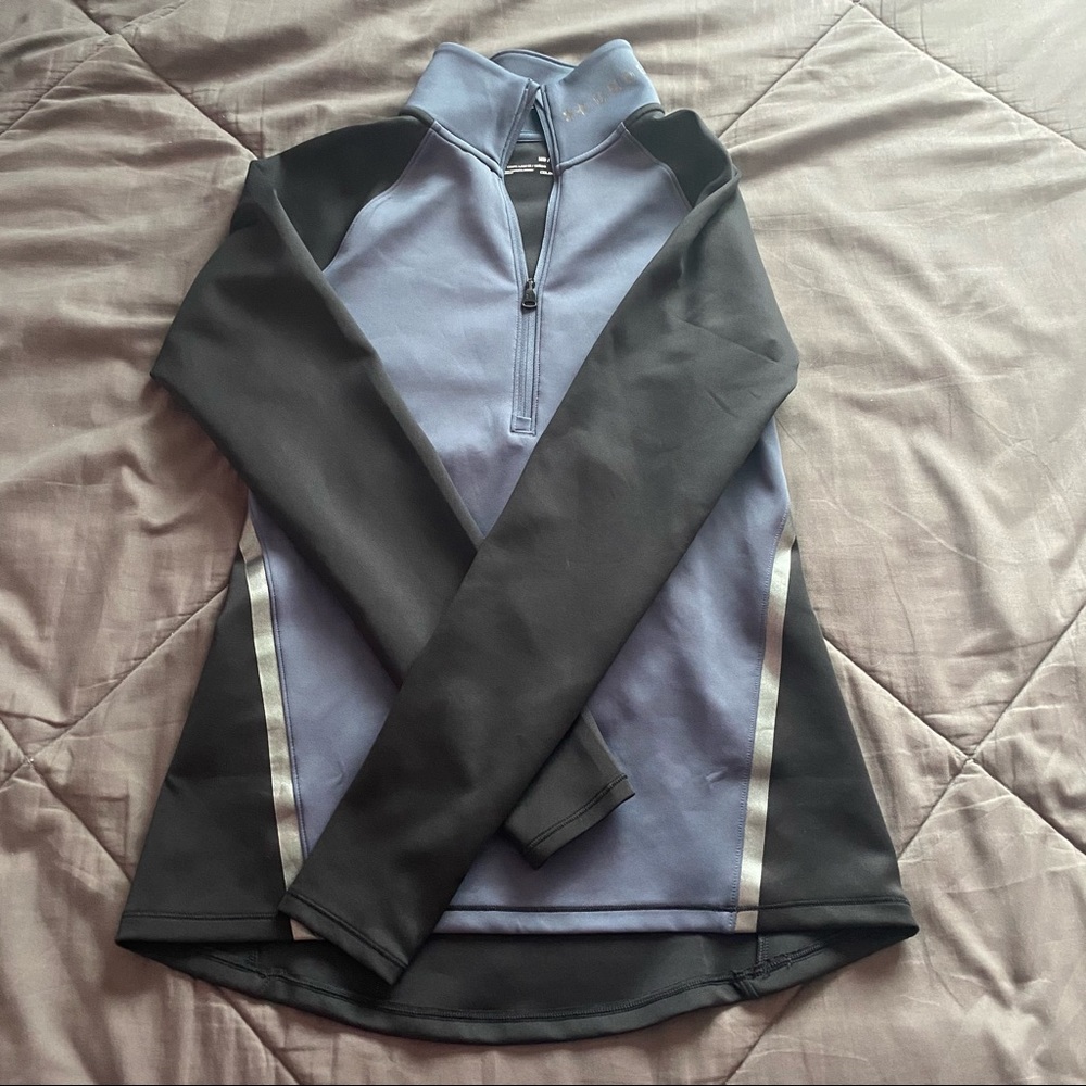 blue and black pull over